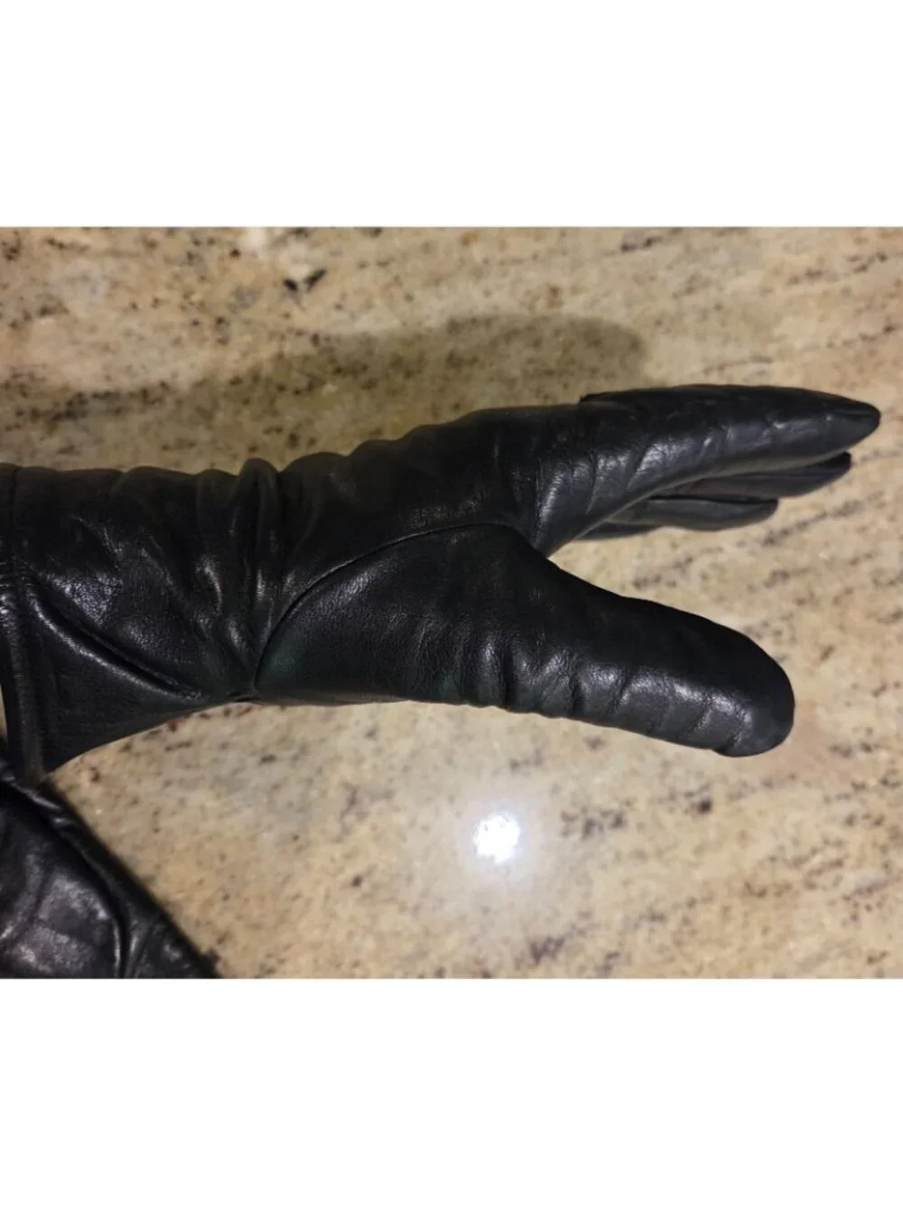 Vintage Womens Size S Black Leather Gloves Lined Moto Biker Winter